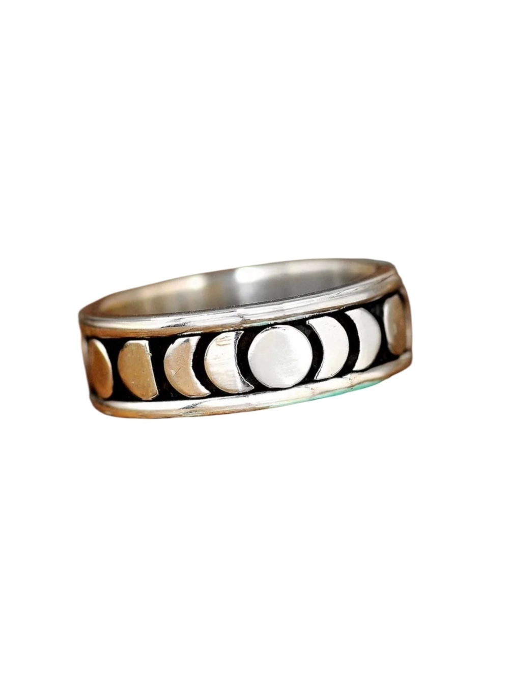 New Stainless Steel Moon Phase Band Ring Size 11 Unisex - Picture 1 of 3